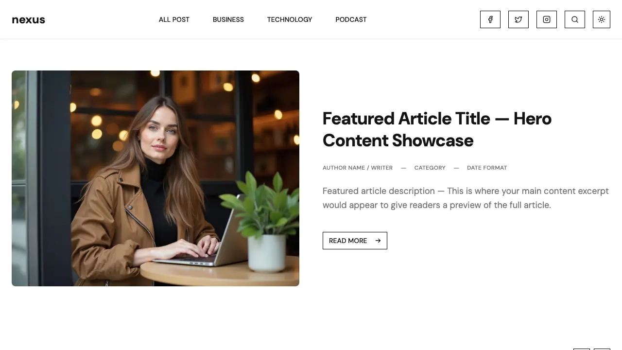 Screenshot of Lifestyle Blog
